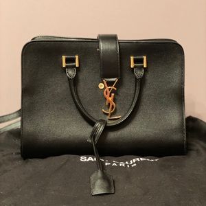 Saint Laurent Monogram Cabas Black Leather